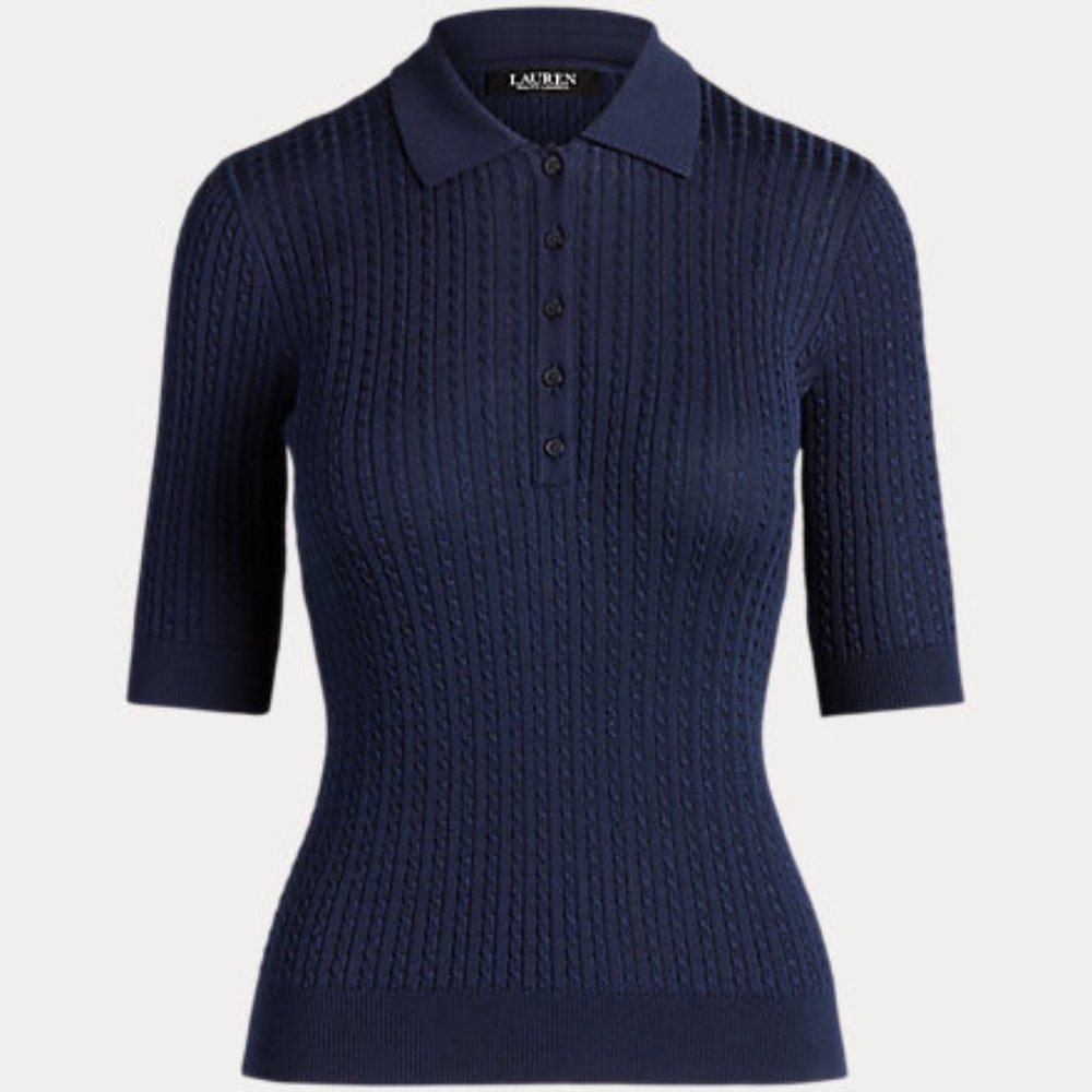 Ralph Lauren Cable-Knit Polo Sweater